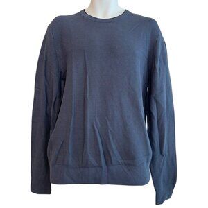 Mens Large Blue Waffle Weave Knit Shirt Long Sleeve Pullover The Mens Store NWT
